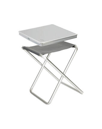 Hocker + Tablett - Grau - Grau
