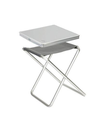 Hocker + Tablett - Grau - Grau