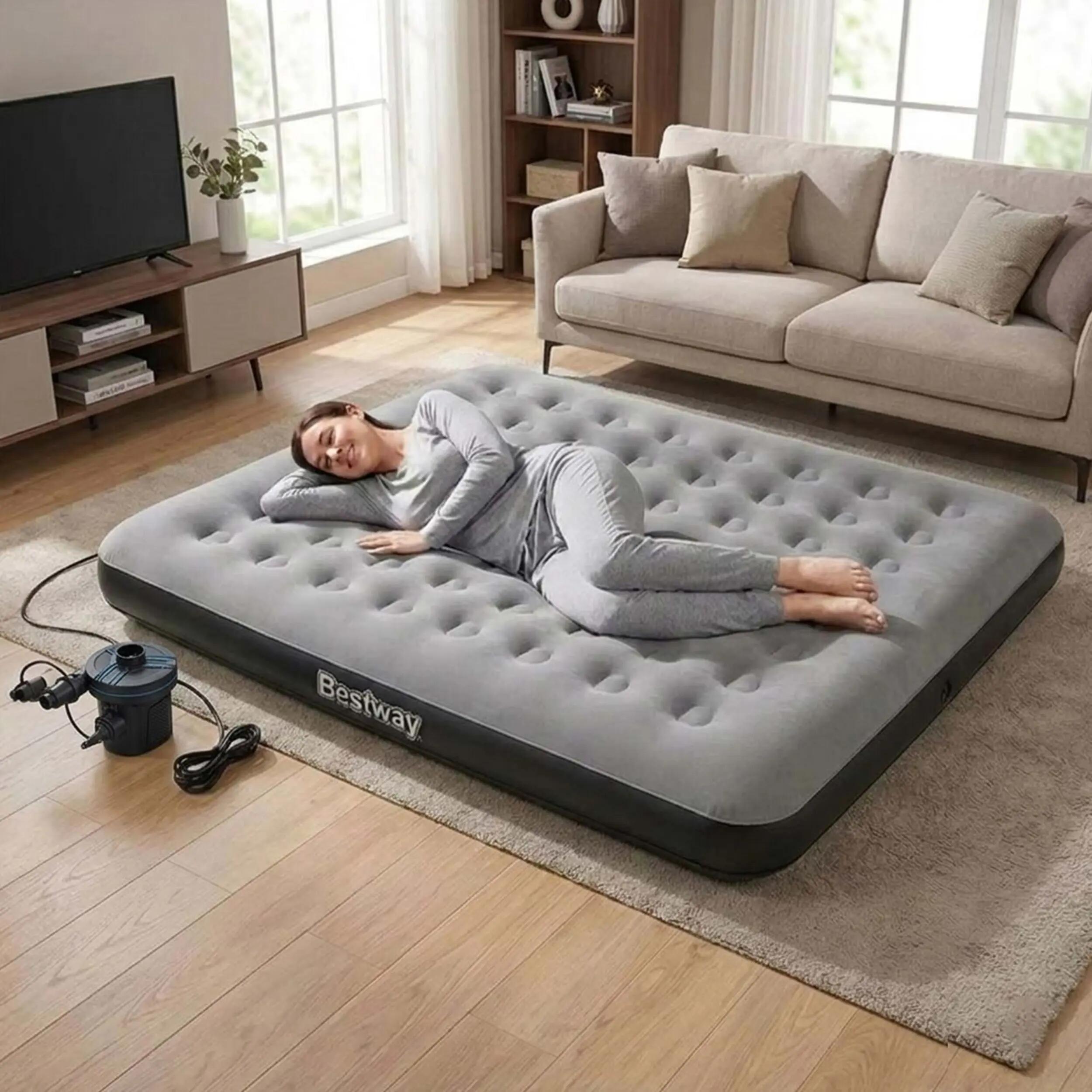 Bestway Ultra King 3 Kişilik Şişme Yatak Ve Elektrikli Pompa 203x183x22cm 671hc Bw147 2/6