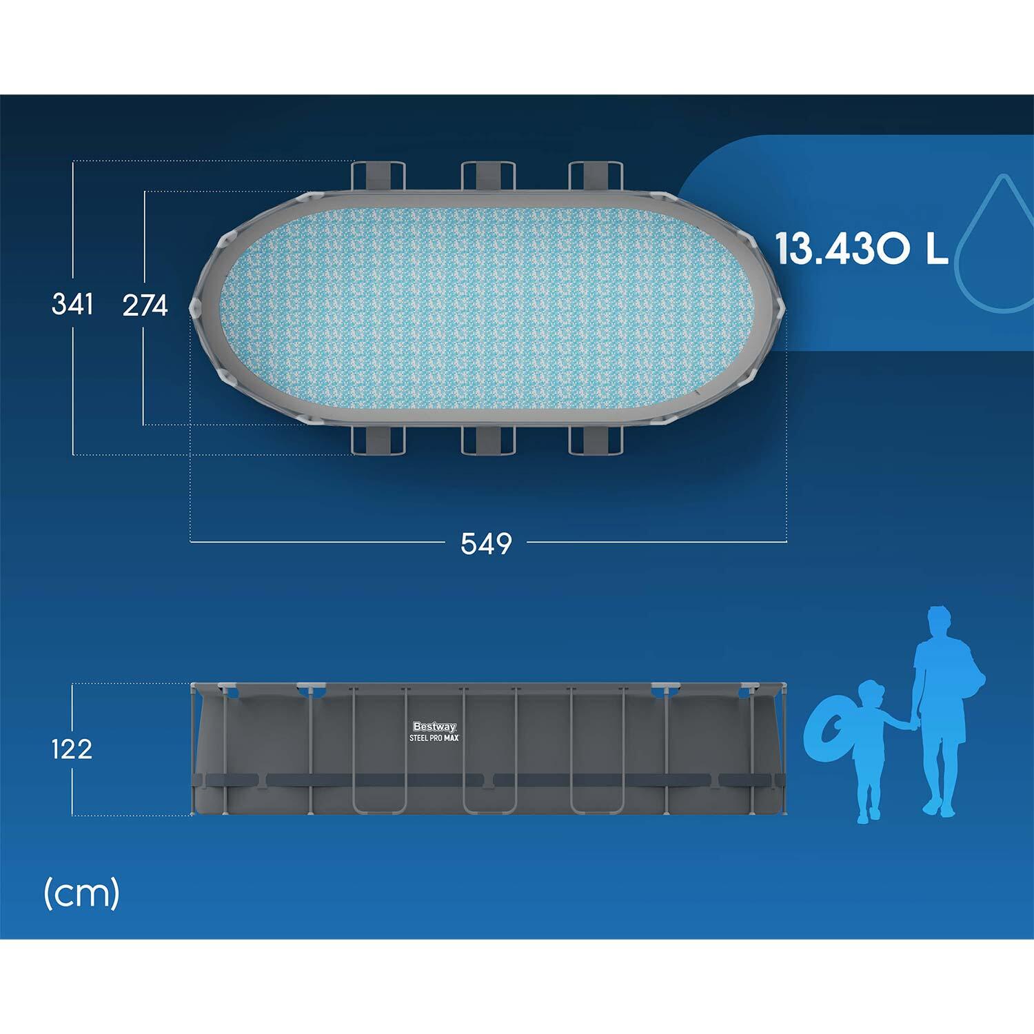Erwachsene Schwimmen Pool Tubulär - Spinelle Grau 7/7