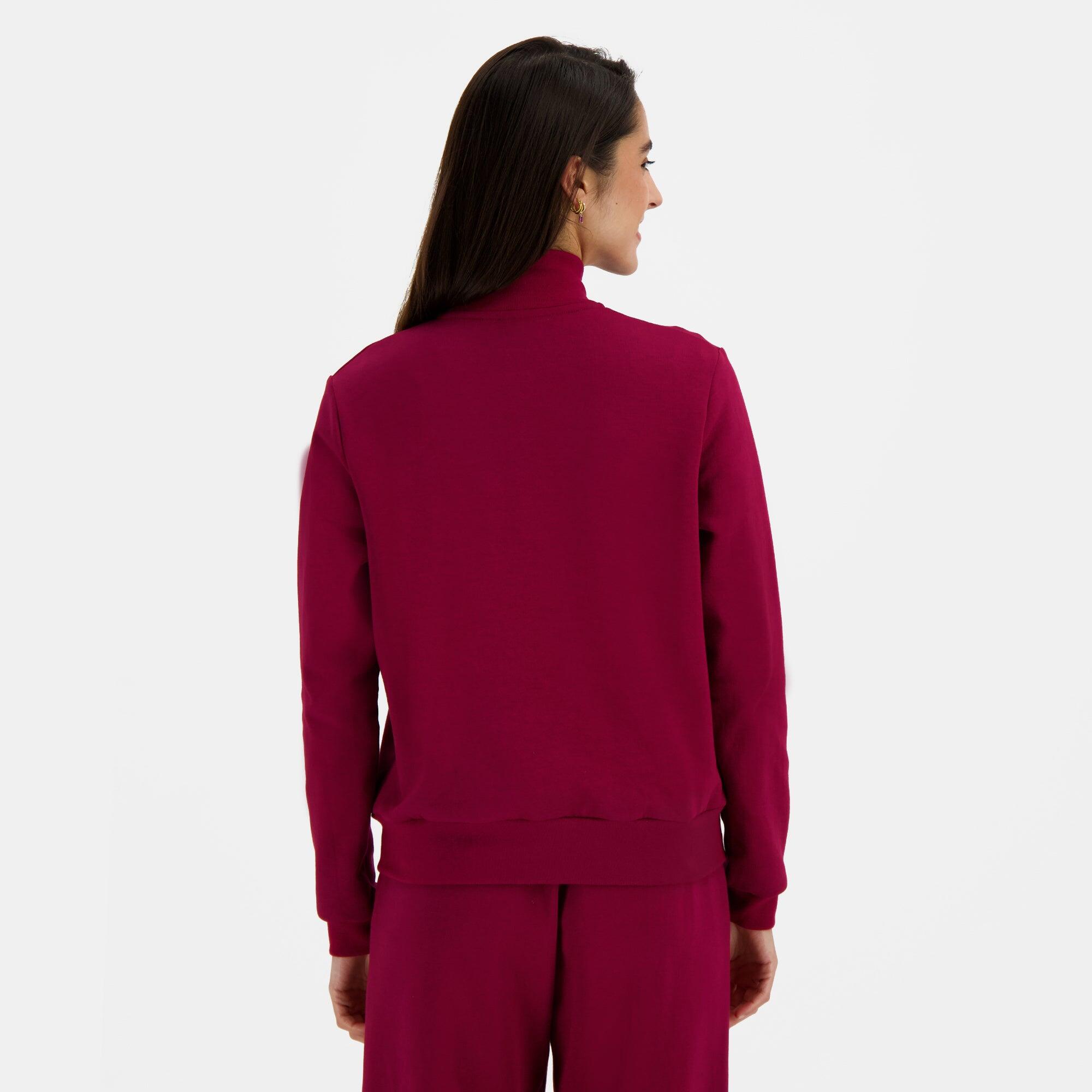 Sudadera Burdeos con Cremallera Mujer Le Coq Sportif Heritage 4/5