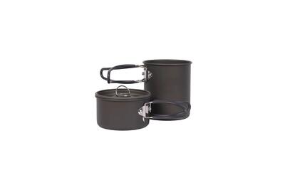 Pannenset camping 2-delig 0,85 l + 0,4 l aluminium 235 g - camp guru