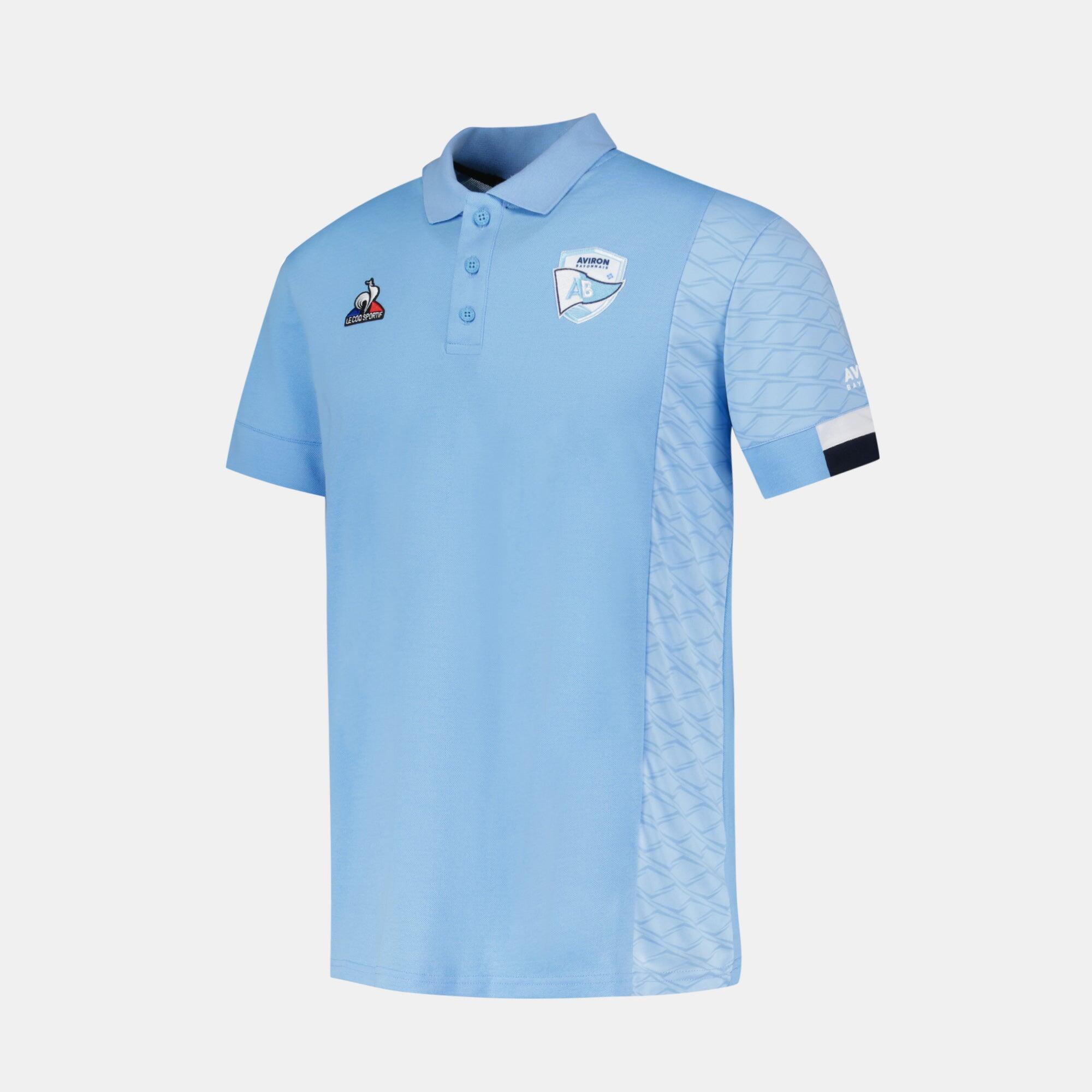Polo Le Coq Sportif Aviron Bayonnais Azzurro Ufficiale 3/3