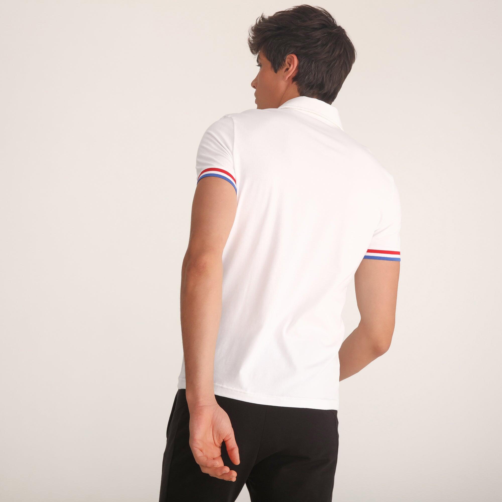 Polo Le Coq Sportif de Hombre Blanco para Presentación 5/5