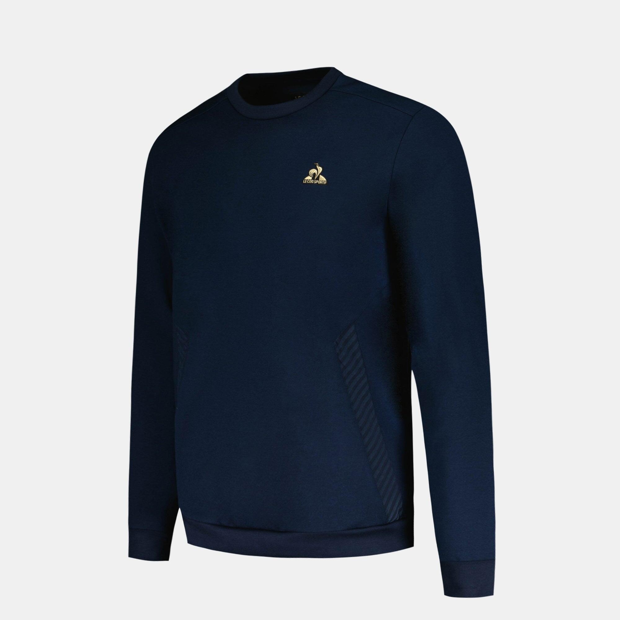 Sudadera Negra de Terciopelo Le Coq Sportif para Hombre 4/5