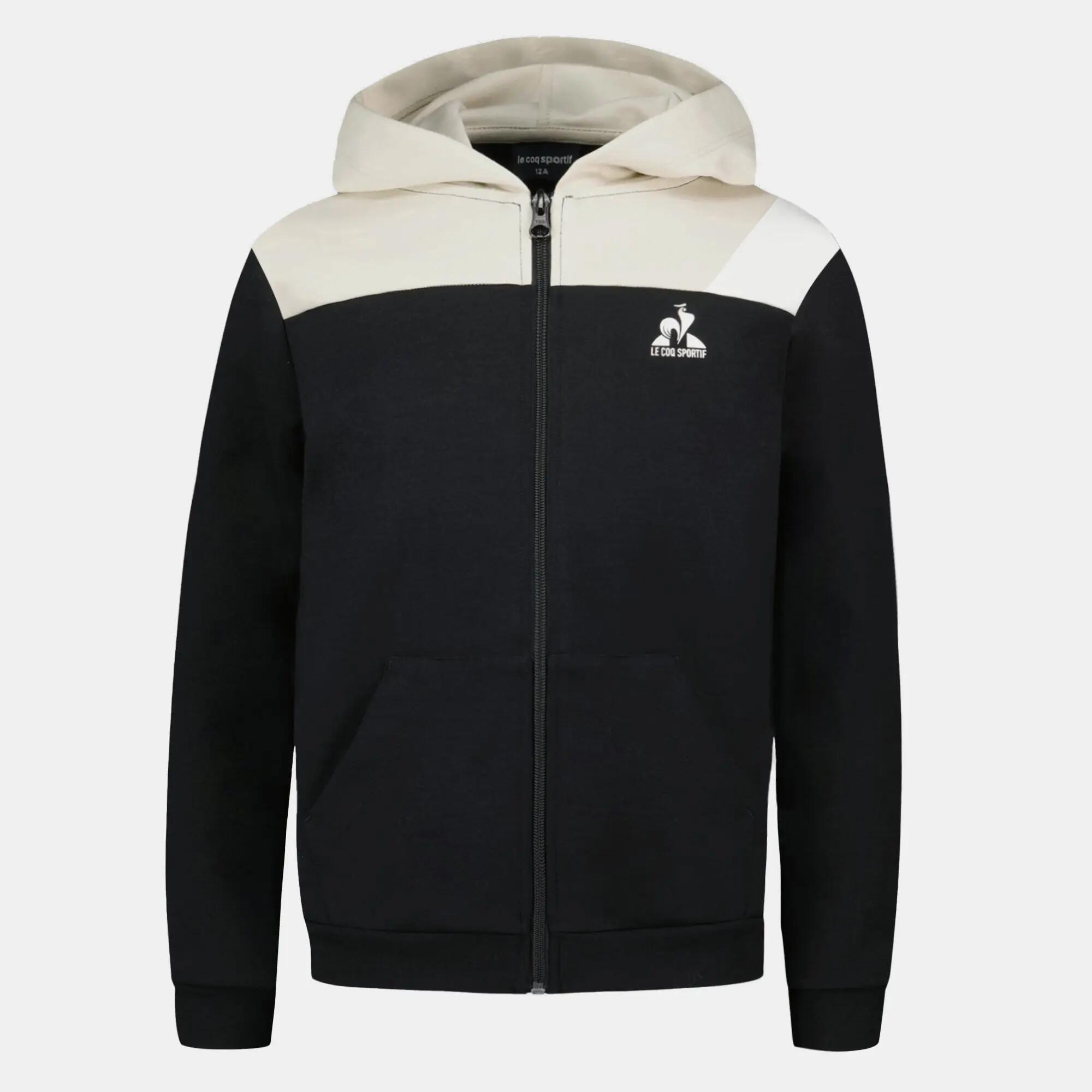 Sweat Zippé Noir/Beige Garçon Le Coq Sportif Graphique 4/7