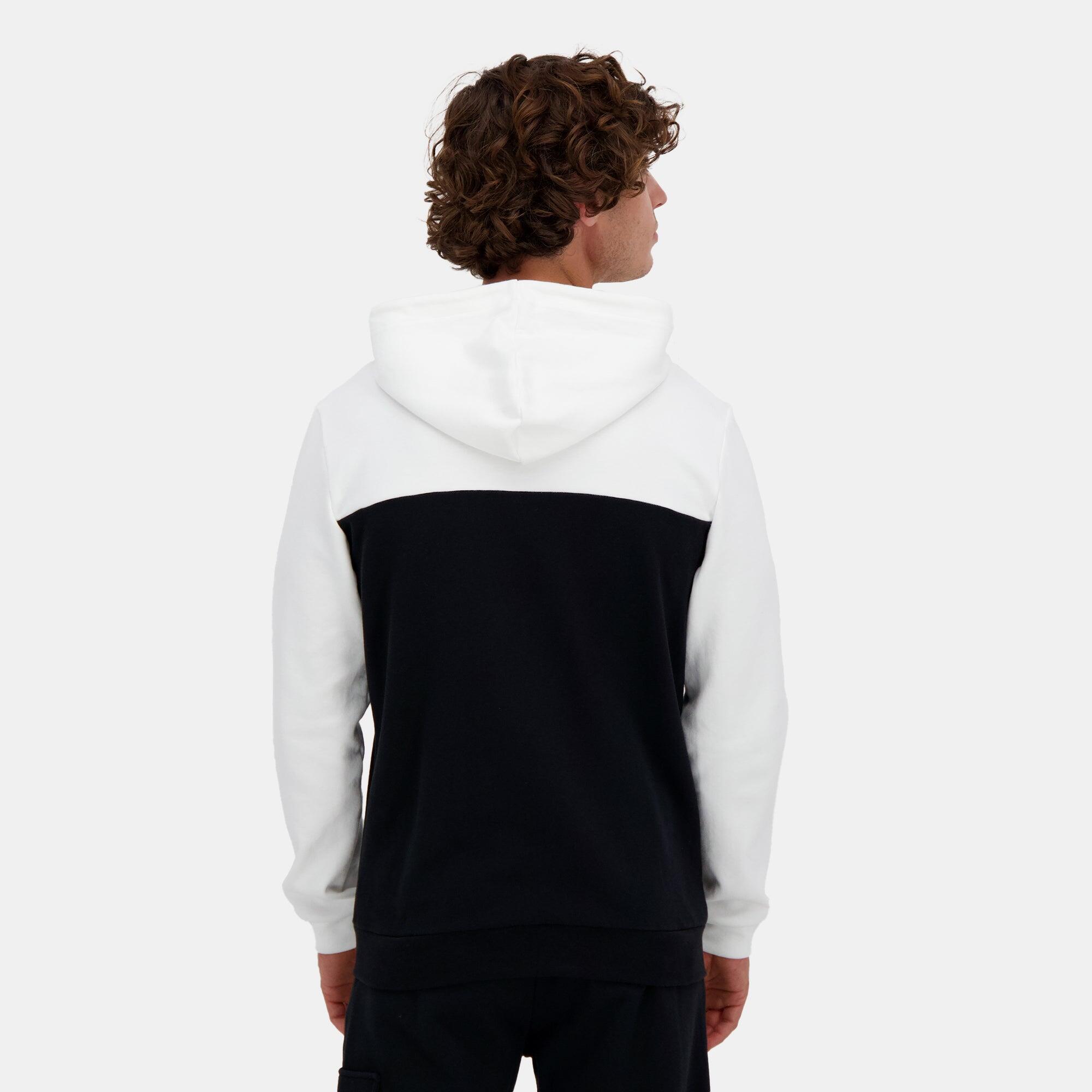 Felpa Uomo Le Coq Sportif Contemporain N°1 con Cappuccio Nera/Bianca 4/5