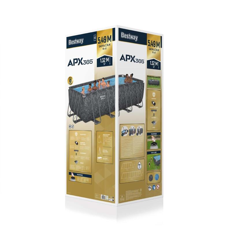 Bestway® APX 365™ 561KA Dikdörtgen Prefabrik Havuz  5,49 m x 2,74 m x 1,32 m