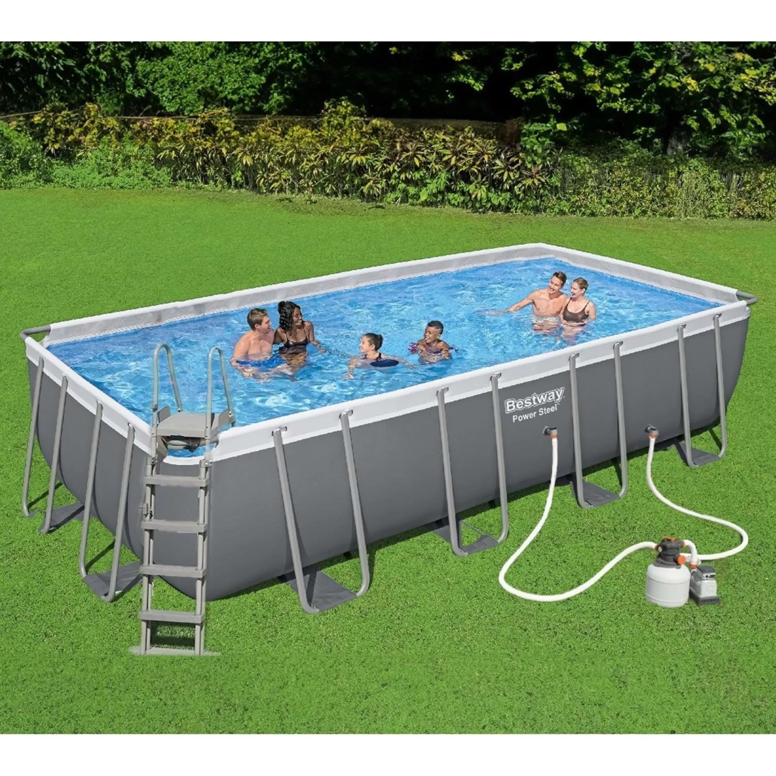 Bestway Steel Pro MAX Gölgelikli Prefabrik Yer Üstü Havuz Seti 549 cm x 274 cm x 122 cm 56466 BW596 2/3