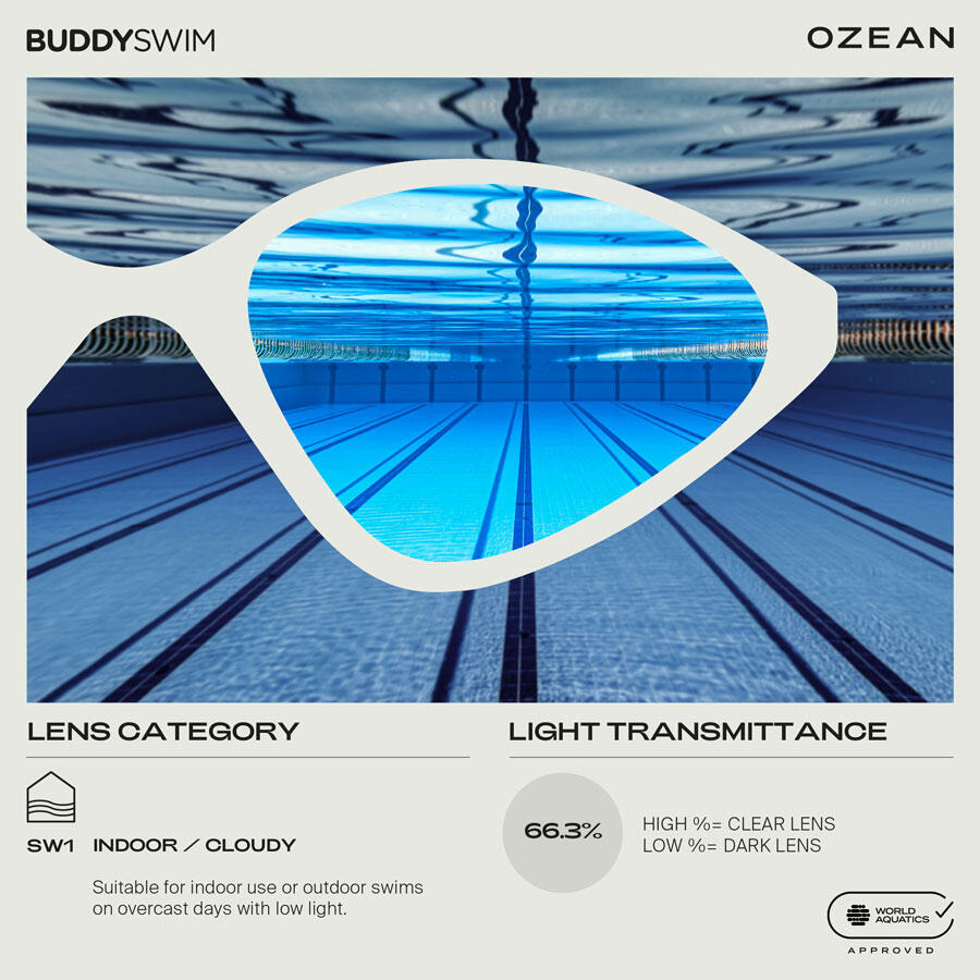 Lunettes de natation Ozean Open Water et Triathlon Bleu Marine-Blanc/Bleu 5/6