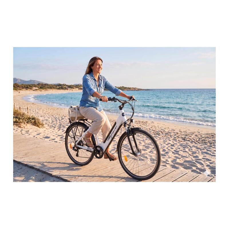 Bicicletă electrică oraș Beraud E Motive Ecoway 28 inch alb