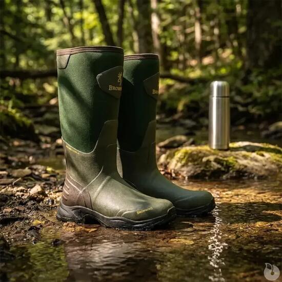 Bottes Browning Invector II étanches en néoprène vertes