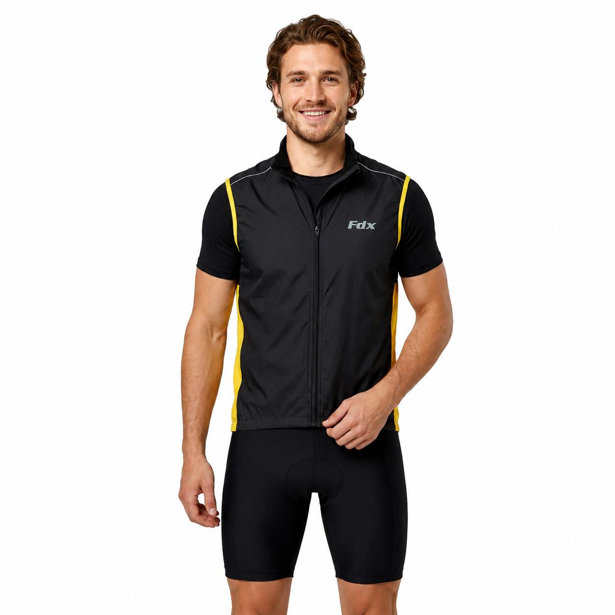 010511● Back Channel DRY VEST L ブラック Dart Men's Cycling/Running Gilet Lightweight Windproof Reflective