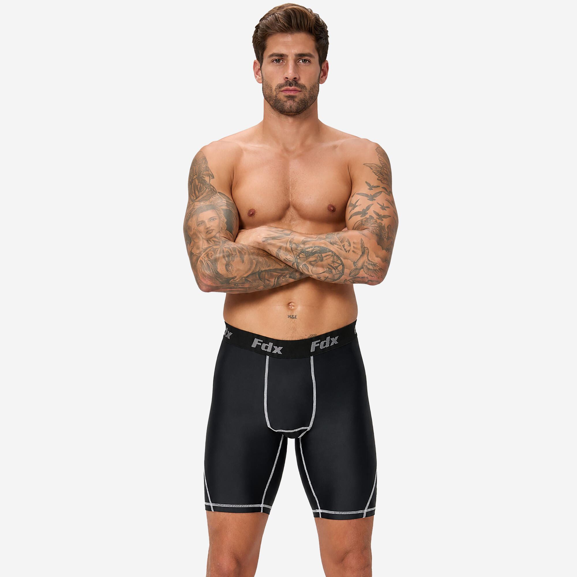 FUC　dragonshorts Men's Compression Running Shorts Breathable Gym Tight Fit Training