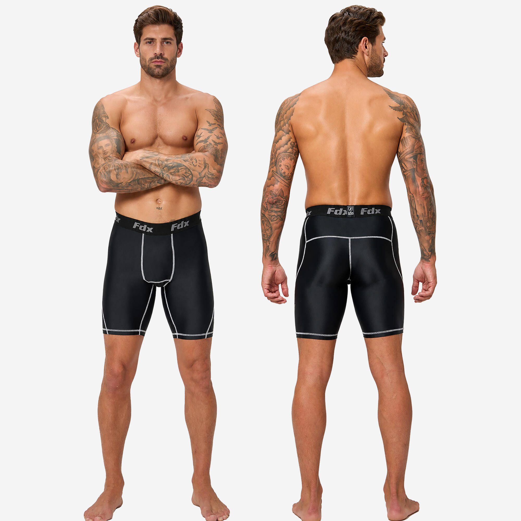 Men's Compression Running Shorts Breathable Gym Tight Fit Training