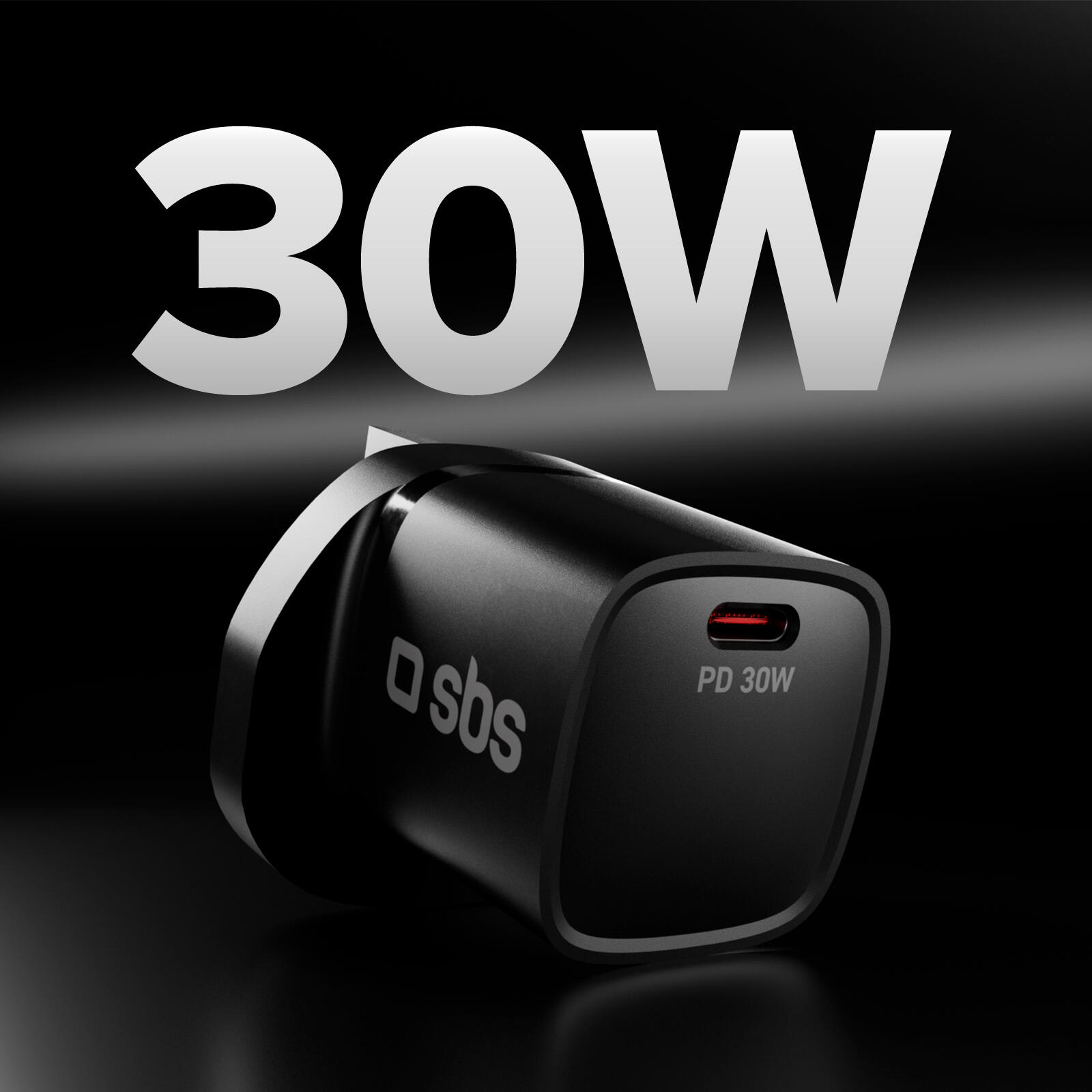 Caricatore caricabatterie con presa USB-C a 30W di potenza e spina inglese UK 2/7