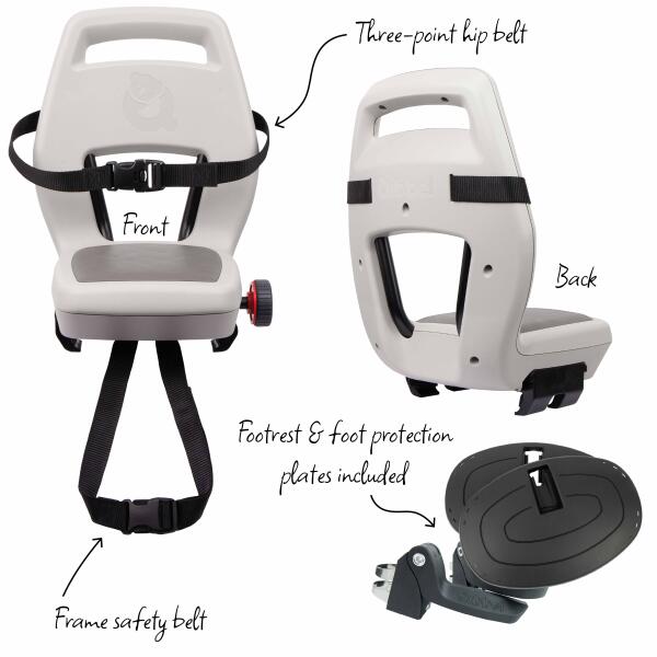 Qibbel Junior 6+ siège arrière pour porte-bagages jusqu'à 35 kg 3/5