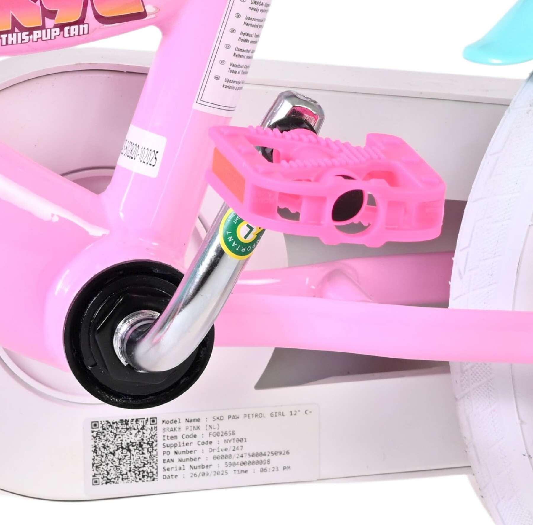 Paw Patrol Kinderfahrrad Mädchen 12 Zoll Rosa 7/7