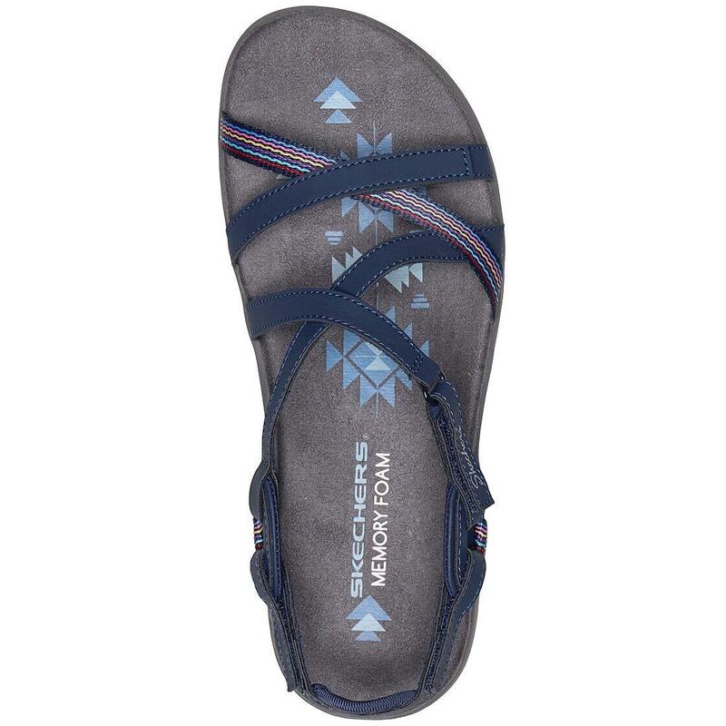 Sandale femei Skechers Reggae Slim - Sun Array, Albastru