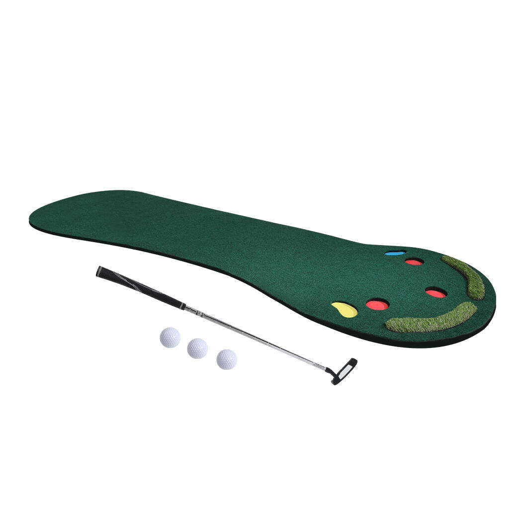 Centra Golf Putting Mat Practice Training Indoor Outdoor Portable Slope Balls