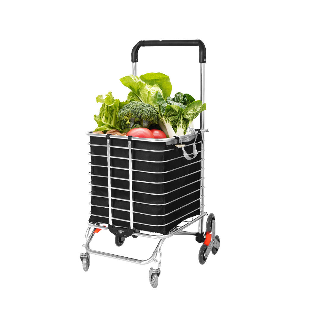 Mountview Foldable Shopping Trolley Cart - Black