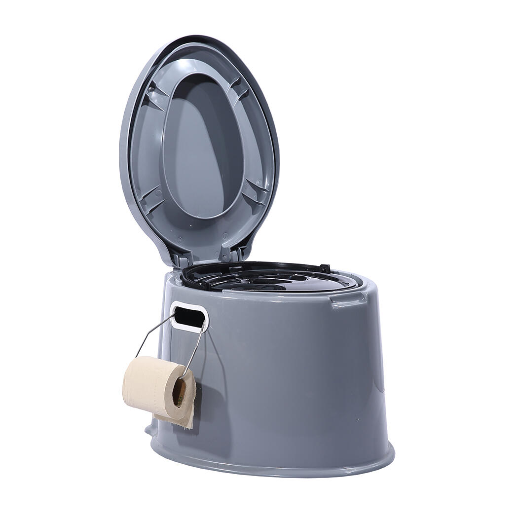 Traderight Group Camping Portable Potty Caravan Travel Boating Bucket Brush
