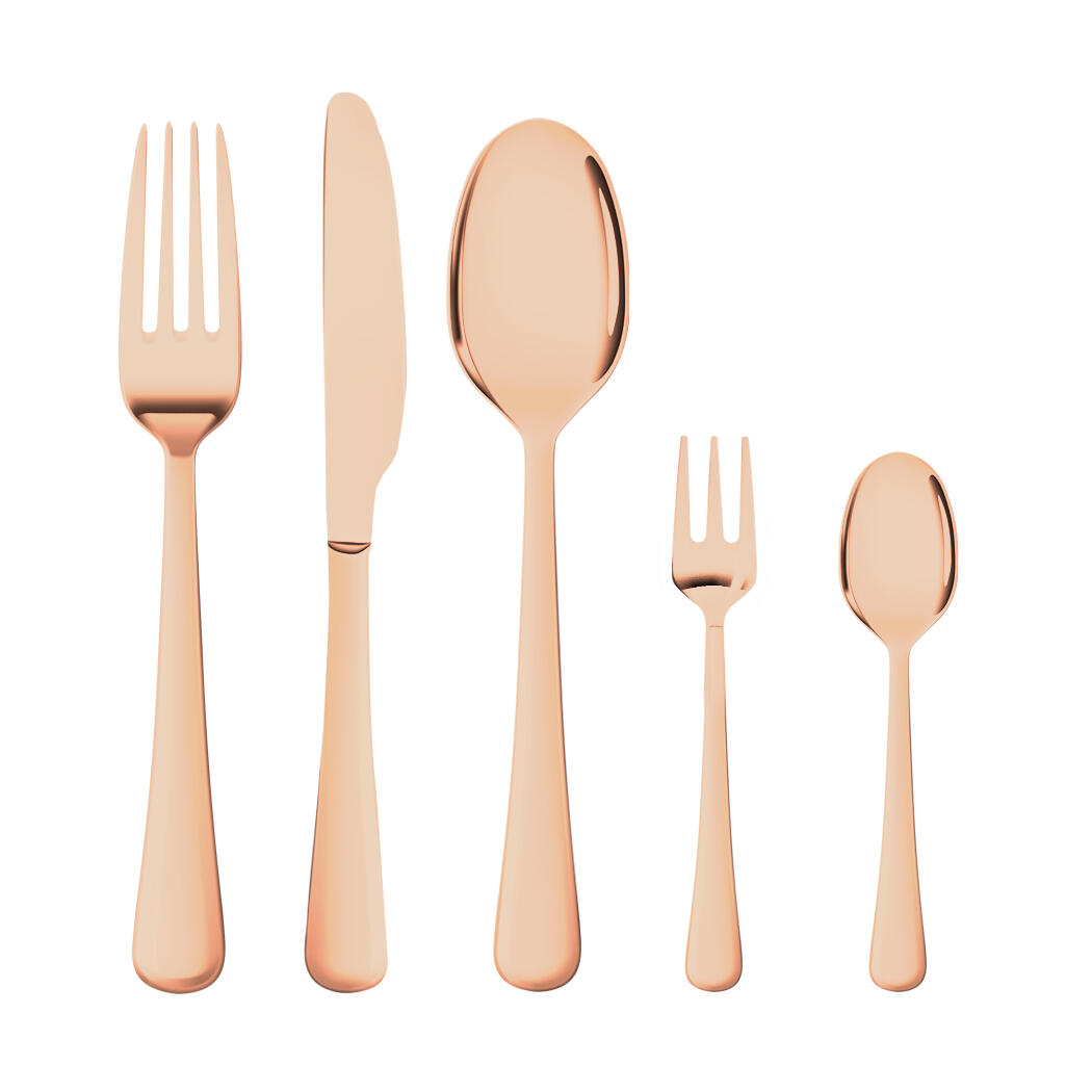 TOQUE 30 Piece Stainless Steel Cutlery Set - Rose Golden