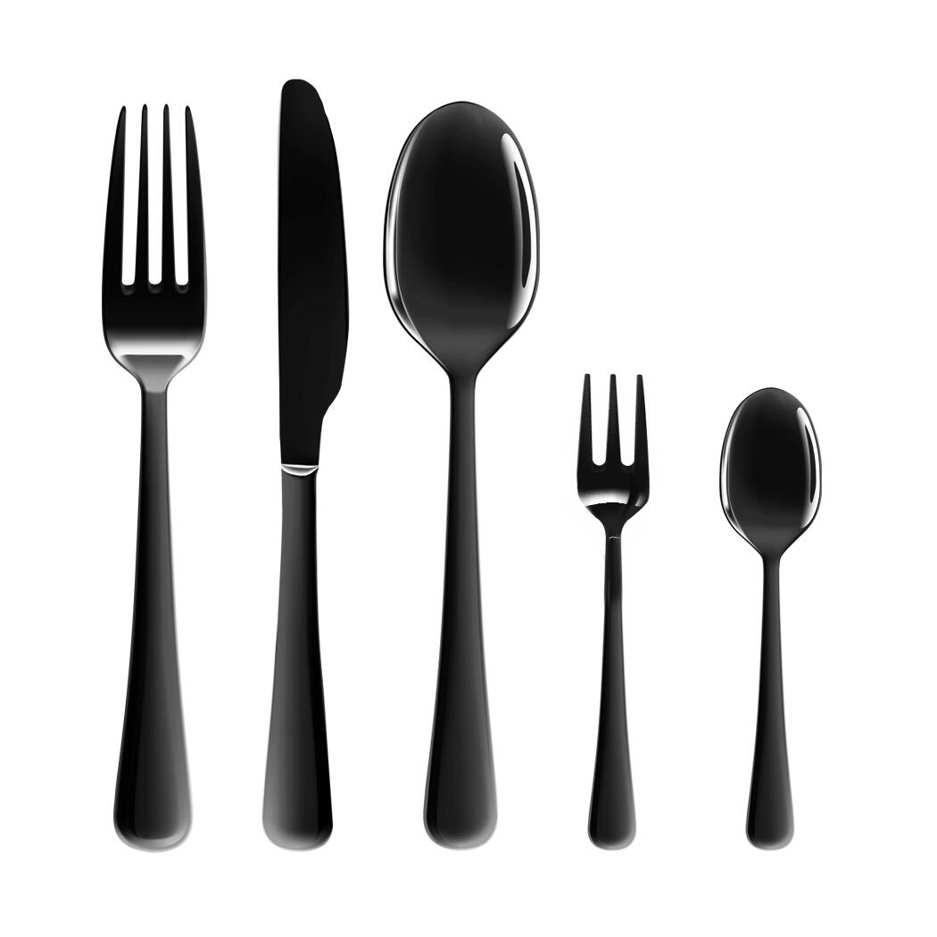 TOQUE 30 Piece Stainless Steel Cutlery Set - Black