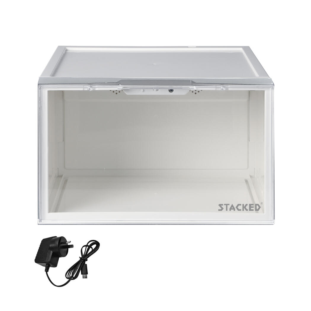 Stacked 1PC Transparent Plastic Display Shoe Box with LED Lights