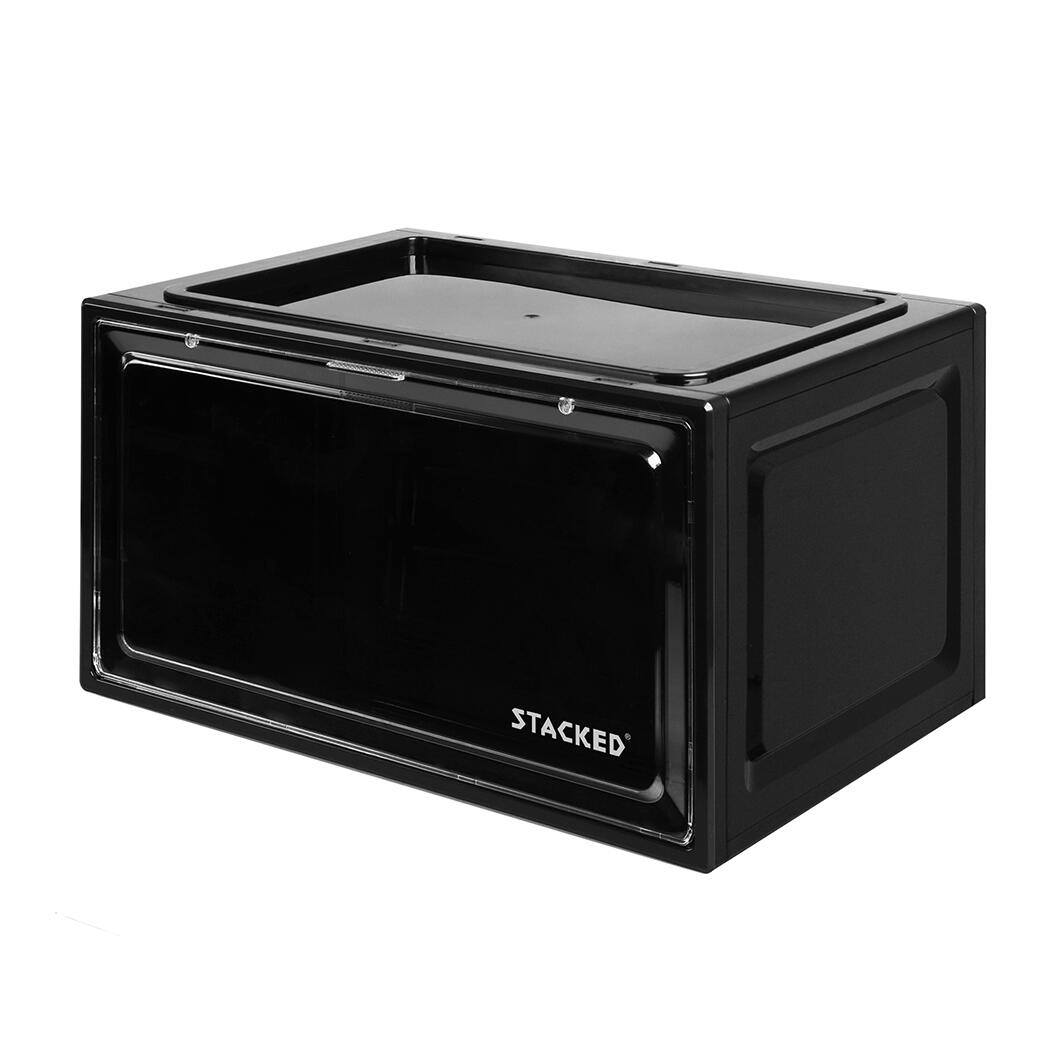Stacked 1PC Black Plastic Display Shoe Box