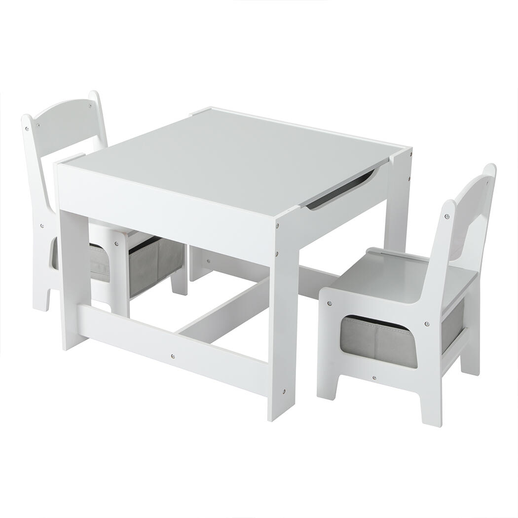 BoPeep 3PCS Kids Table Chair Set - Light Grey