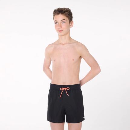 Maillot de bain court pour jeunes avec imprimé noir uni