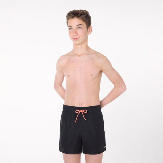 Maillot de bain court pour jeunes avec imprimé noir uni
