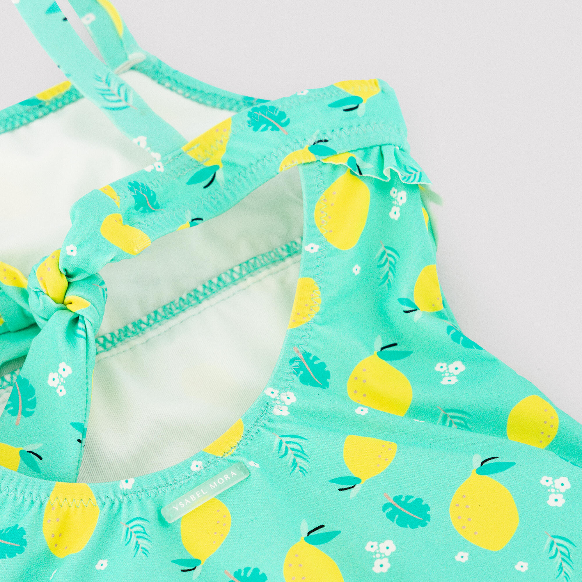 Bañador niña detalle volante estampado limones 3/7