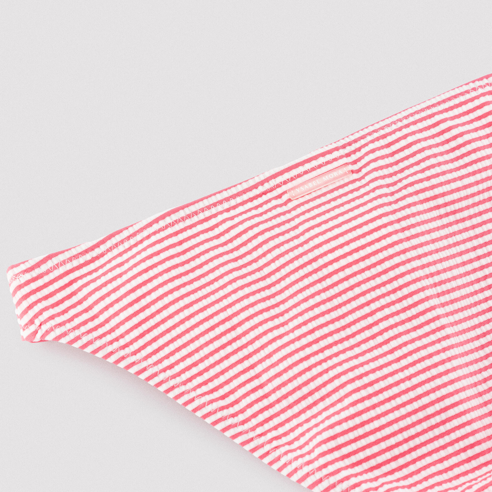 Bikini niña bambula detalle triple volante estampado rayas 3/7
