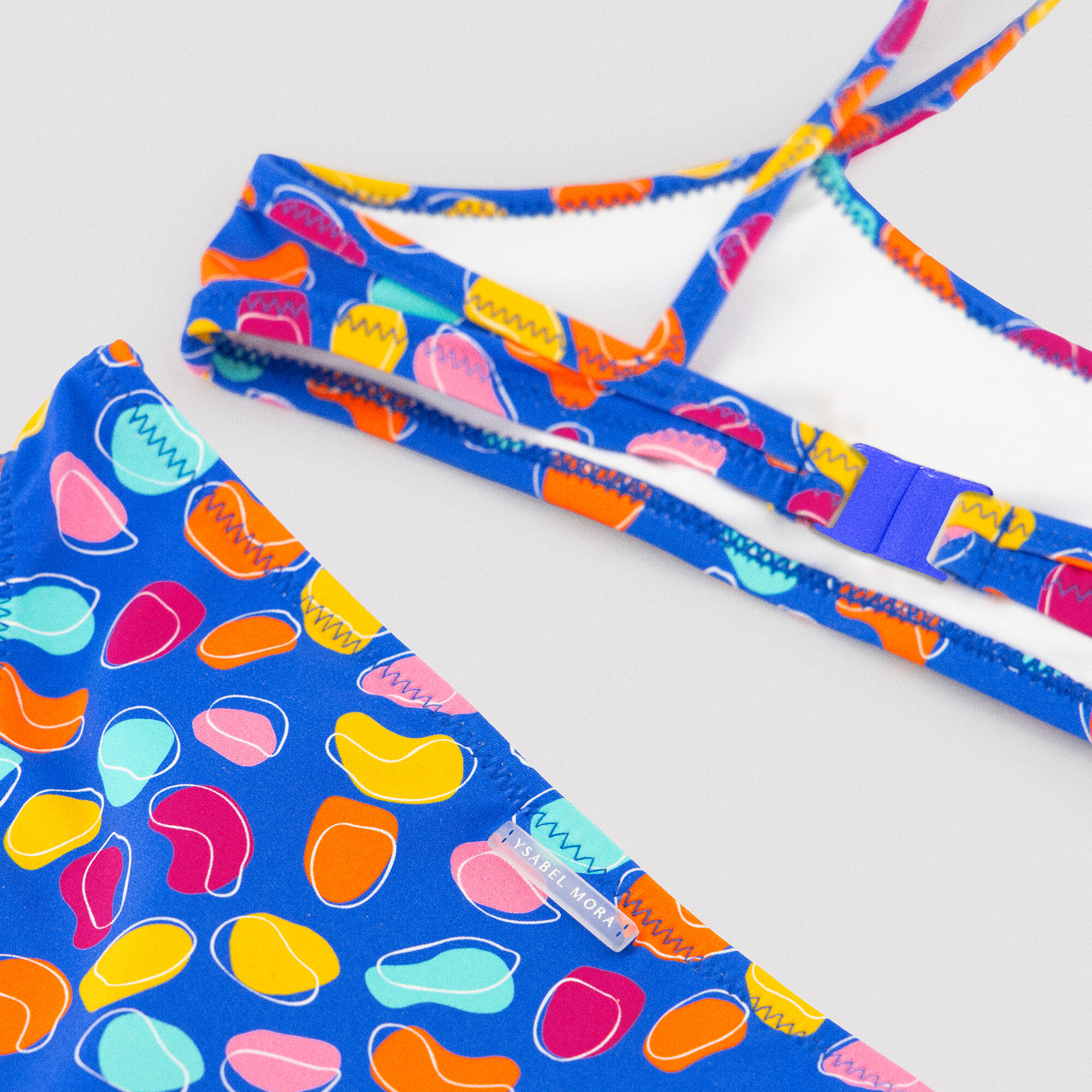 Bikini niña detalle volante estampado formas orgánicas multicolor 3/7