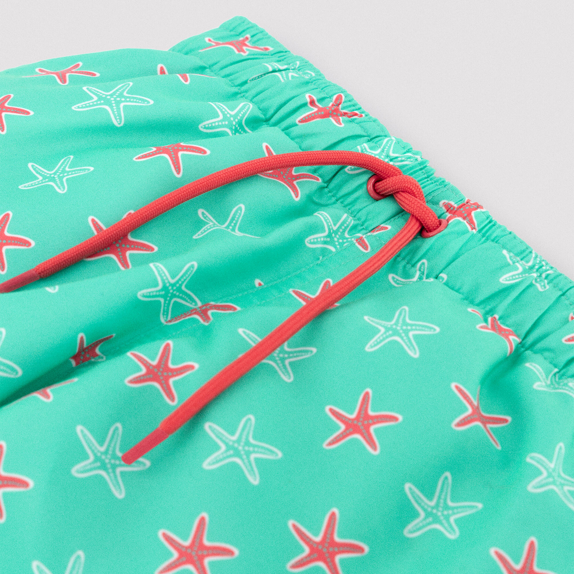Bañdor niño corto estampado estrellas marinas turquesa 3/7
