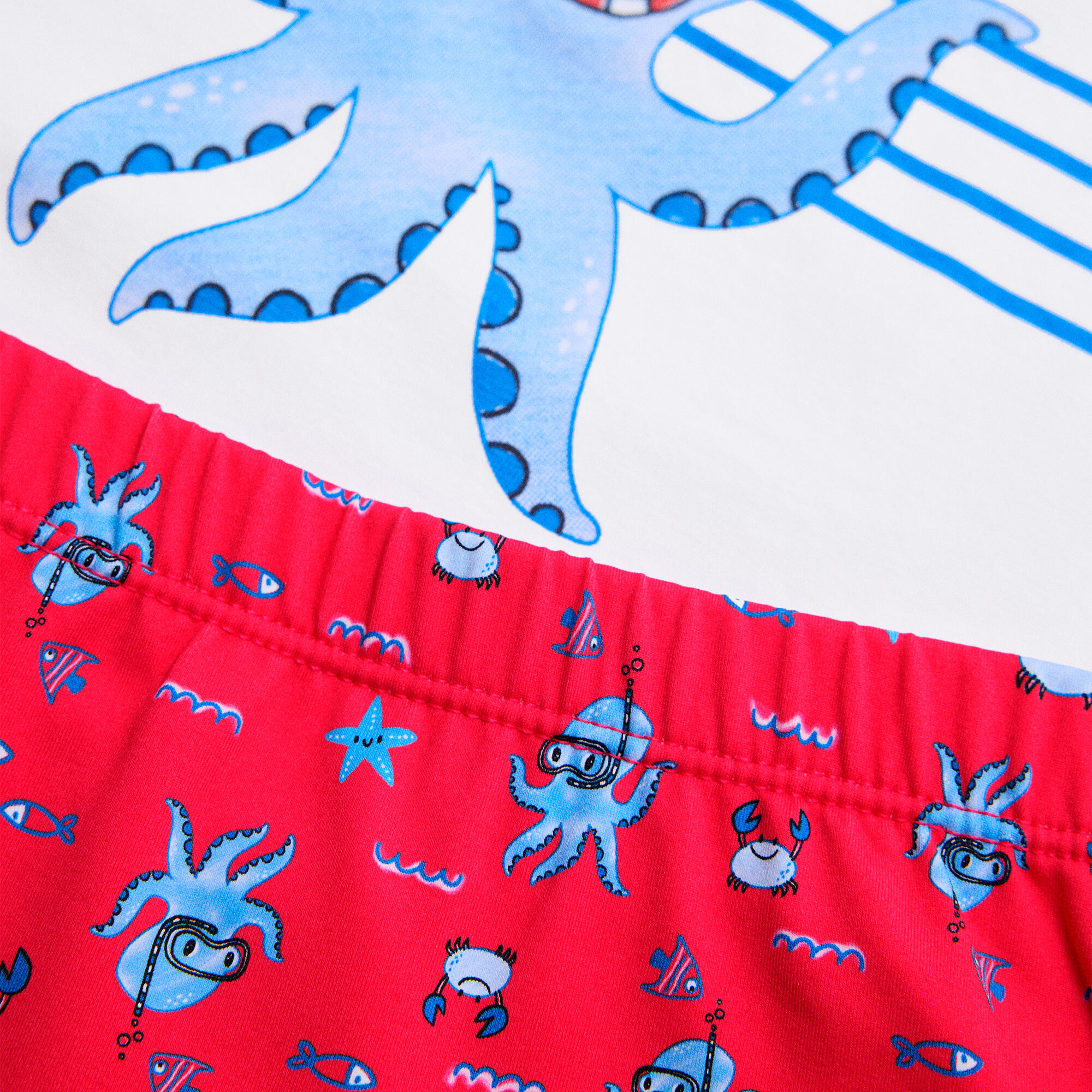 Ensemble t-shirt et caleçon pour bébé avec imprimé pieuvre 3/7