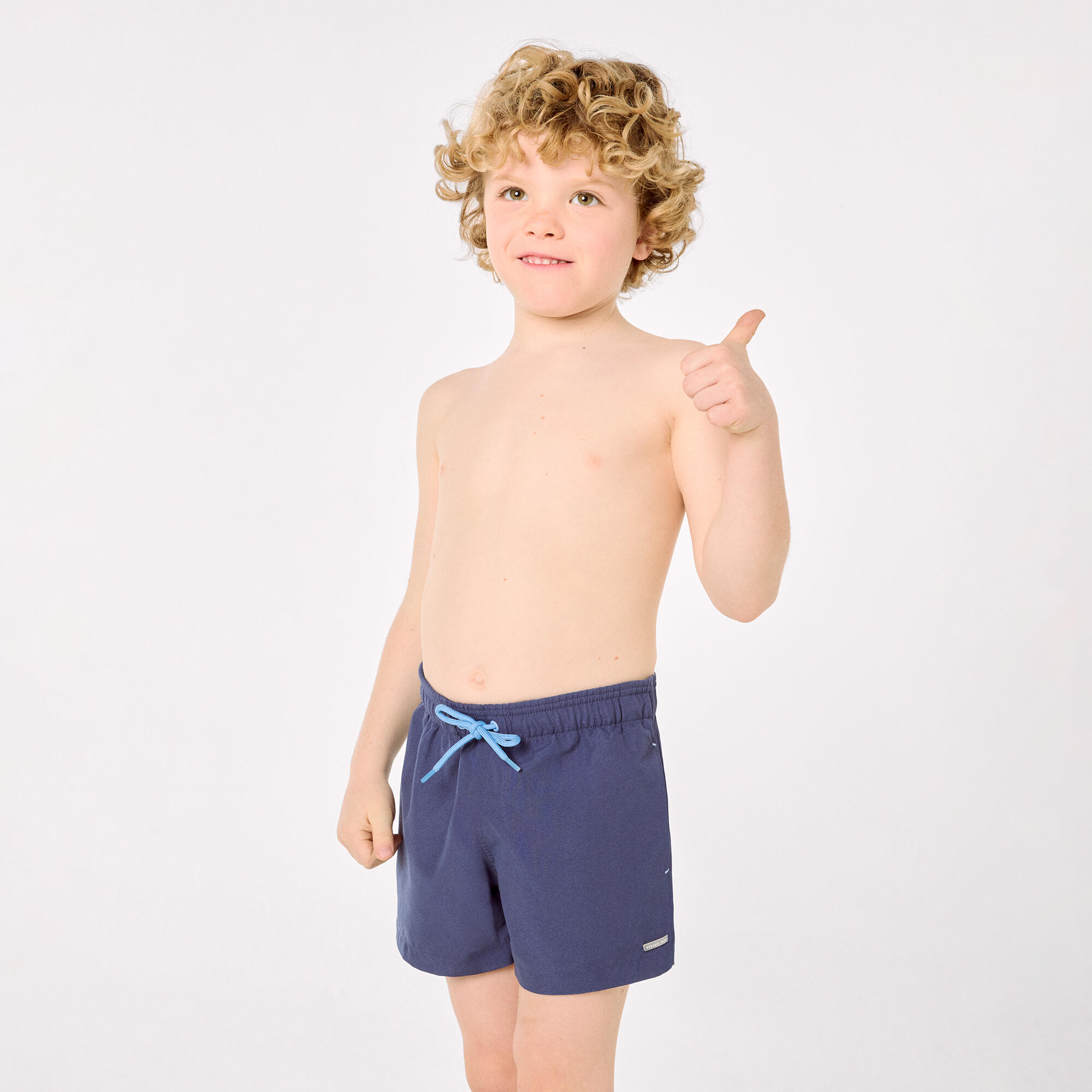 Bañador niño corto forro contraste marino 3/5