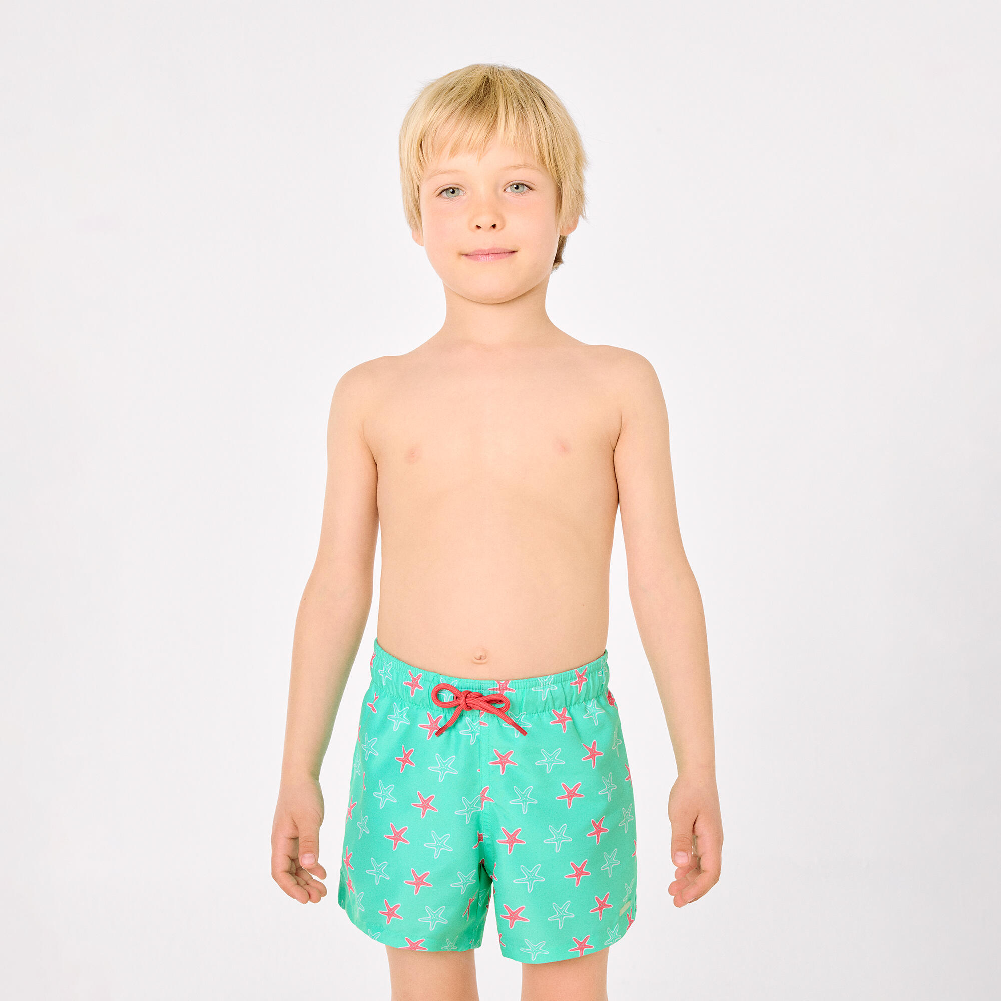 Bañdor niño corto estampado estrellas marinas turquesa 2/7