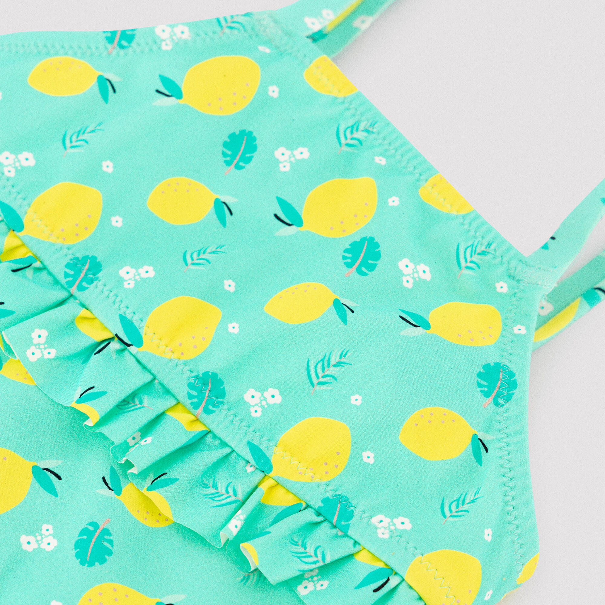 Bañador niña detalle volante estampado limones 2/7