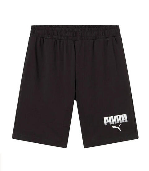 Puma Shorts Uomo Essential Graphic Cotone Bianchi Nero Regular Fit Nero S