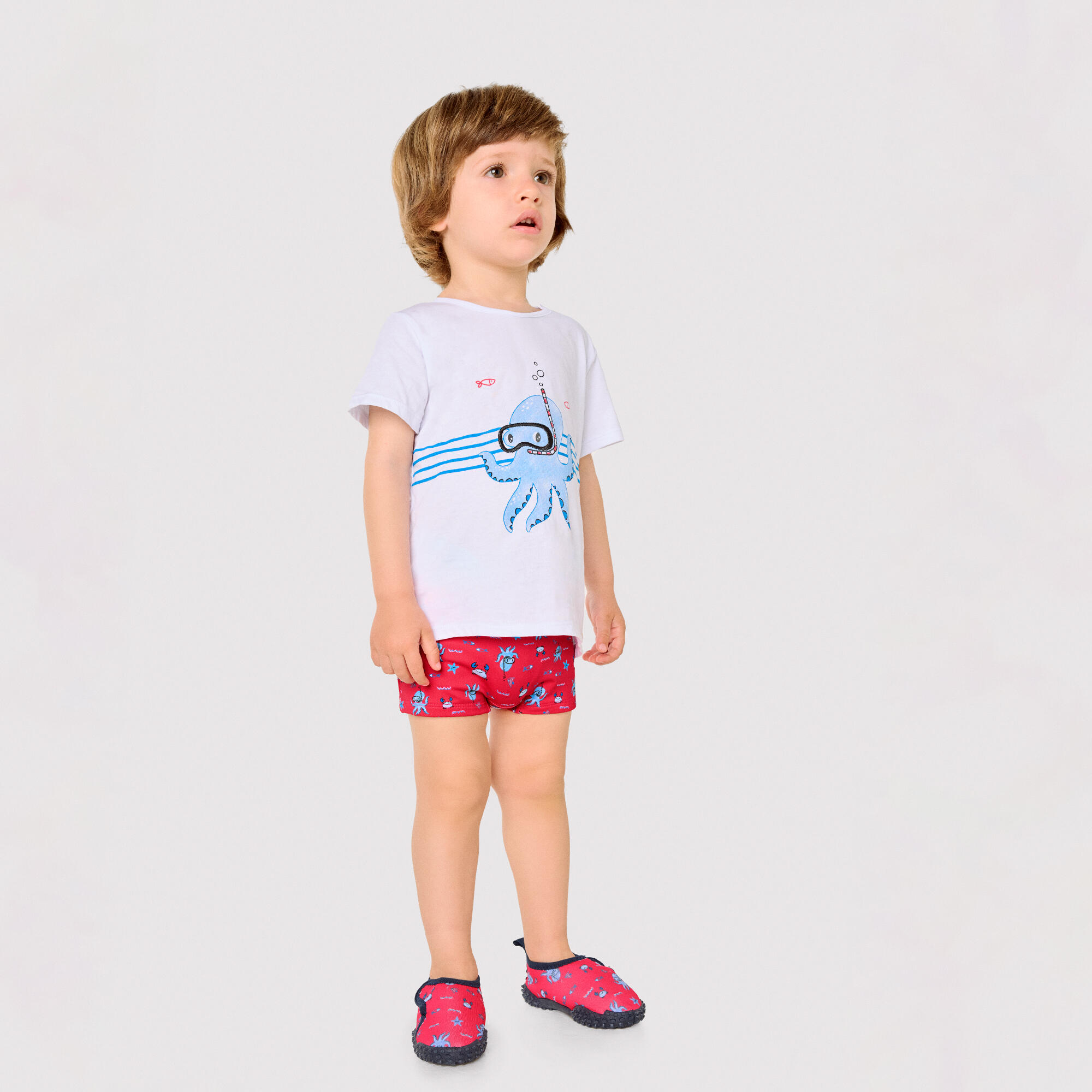 Ensemble t-shirt et caleçon pour bébé avec imprimé pieuvre 6/7
