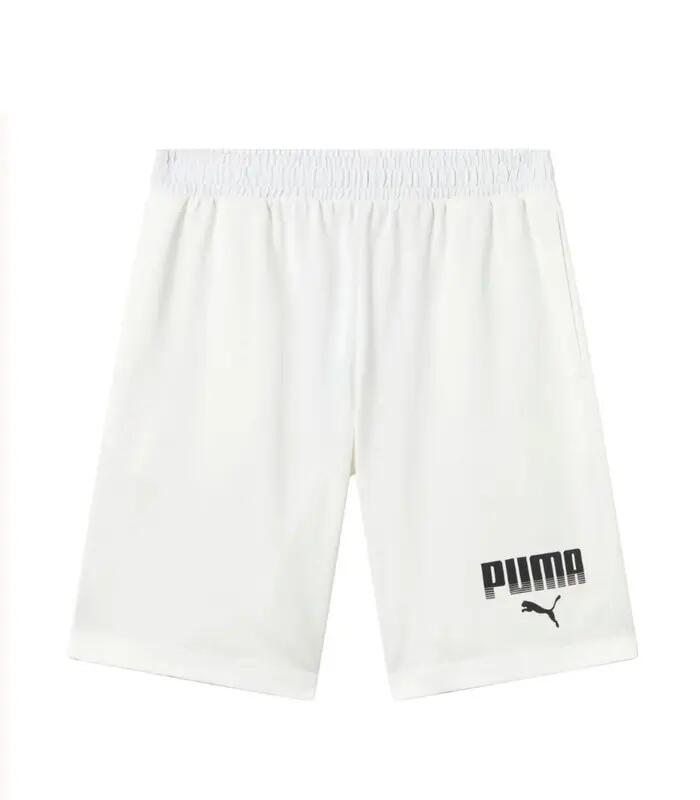 Puma Shorts Uomo Essential Graphic Cotone Bianco con Coulisse Bianco S 1/1