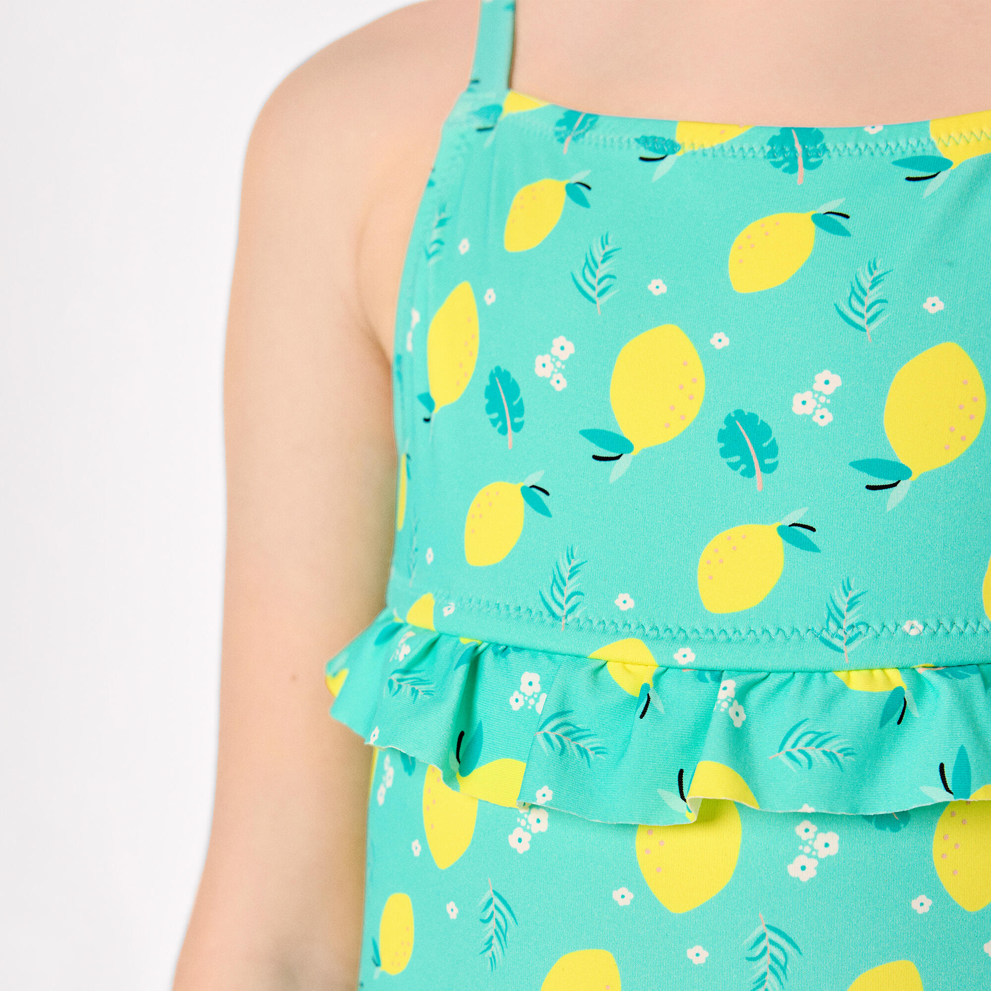 Bañador niña detalle volante estampado limones 7/7