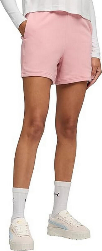 PUMA Ess Small No. 1 Logo 5'' Pantaloncini a Vita Alta TR Rosa L 2/3