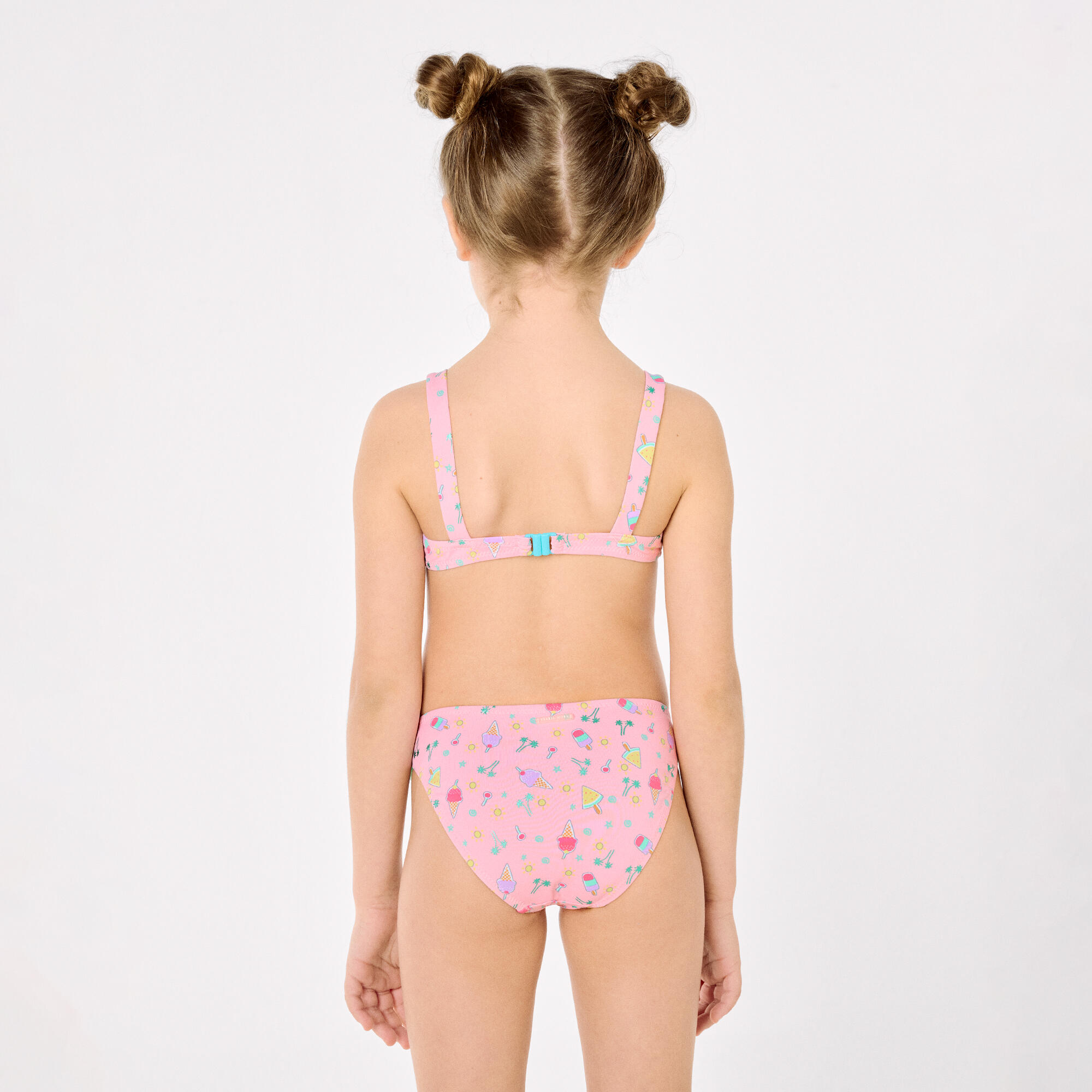 Bikini niña detalles  lazos estampado veraniego helados 5/7