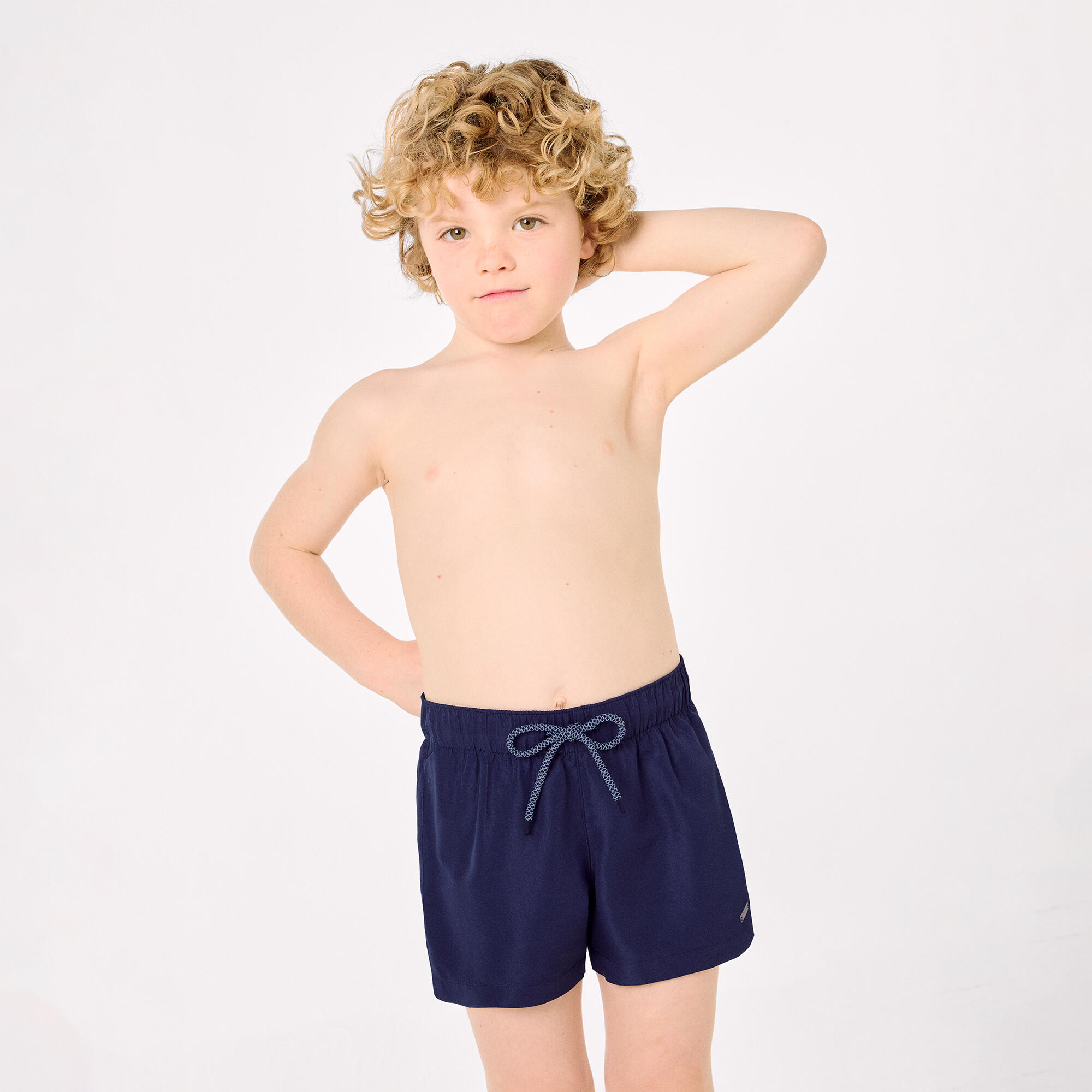 Bañador niño corto liso marino 4/7