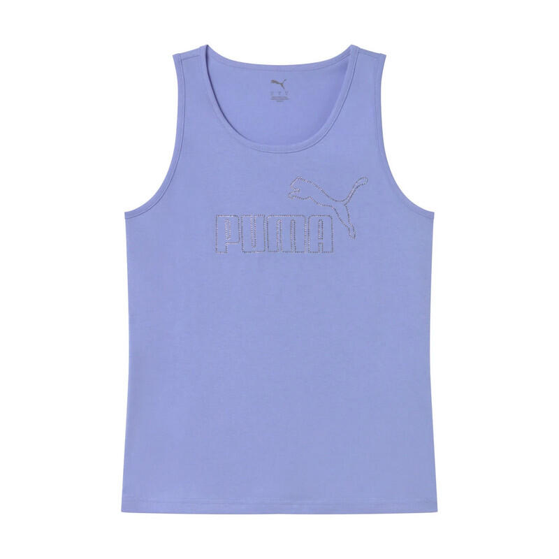 Puma Canotta Donna  Cotone Tank Top Sportivo Casual Logo  Lucido Viola XS 1/1