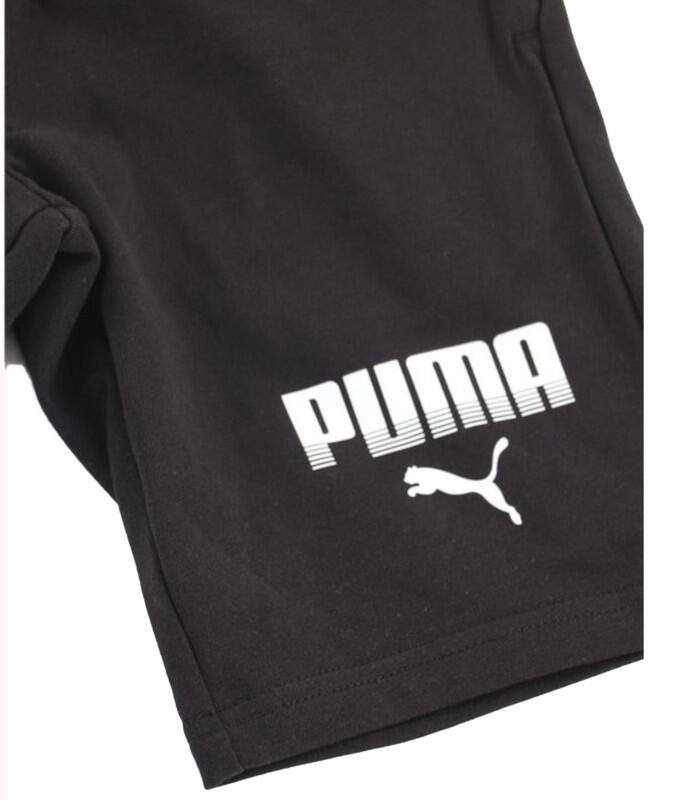 Puma Pantaloncini Bambino ESS Graphic Cotone Vita Elasticizzata Nero 128 2/2